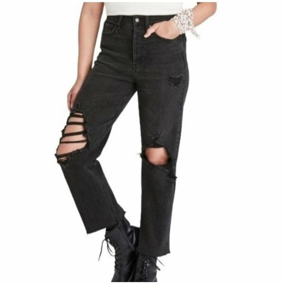 WILD Fable Highest Rise Straight Distressed Jeans - Picture 1 of 10